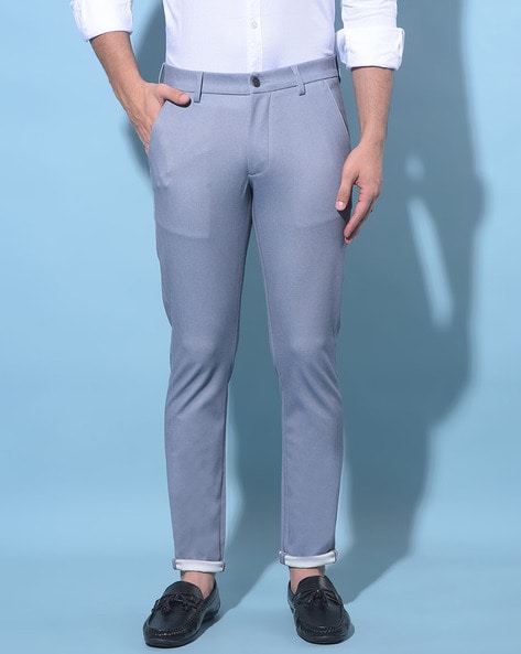 Men Slim Fit Flat-Front Chinos