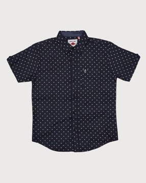 gini & jony Micro Print Shirt with Spread Collar-picture-39