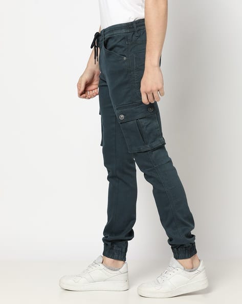Men Slim Fit Flat-Front Cargo Joggers