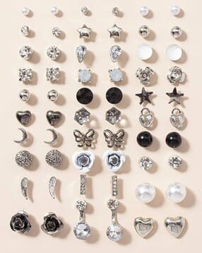 jewels galaxy Women Set of 30 Stone-Studded Stud Earrings-picture-2