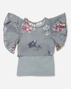 gini & jony Floral Print Twofer Top with Angel Sleeves-picture-33