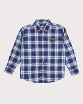 gini & jony Checked Shirt with Spread Collar-picture-22