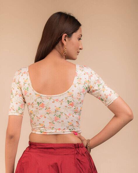 Buy BINDIGASM'S ADVI Floral Print Slip-On Blouse Online | Ajio.com