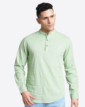 blue buddha Men Regular Fit Short Kurta-picture-0