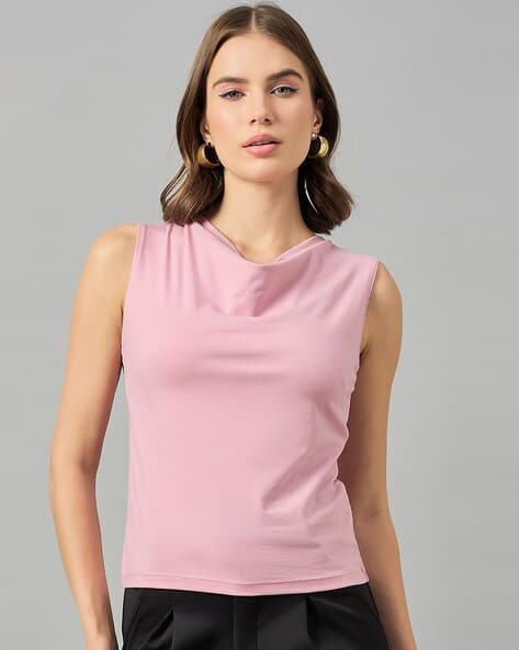 Femea Women Slim Fit Cowl-Neck Top
