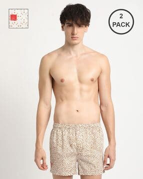 the bear house Men Pack of 2 Animal Print Cotton Boxers-picture-25