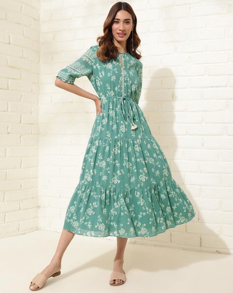 Buy Teal Dresses for Women by Fabindia Online Ajio