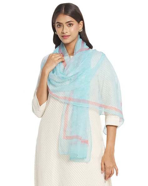 Floral Print Stole with Stitched Edges Price in India
