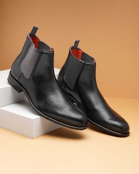 Men Slip-On Round-Toe Chelsea Boots