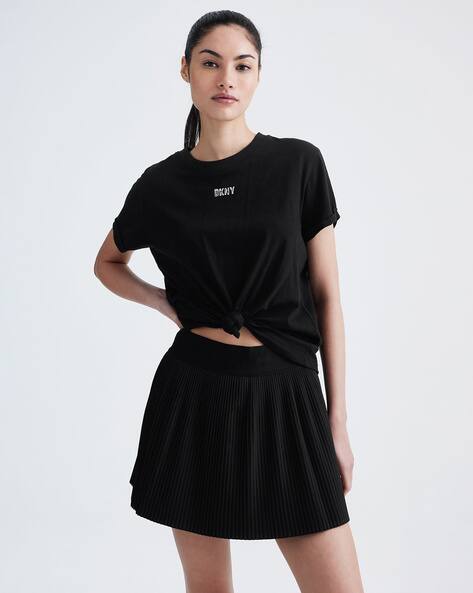 Brand Print Regular Fit Crew-Neck Top