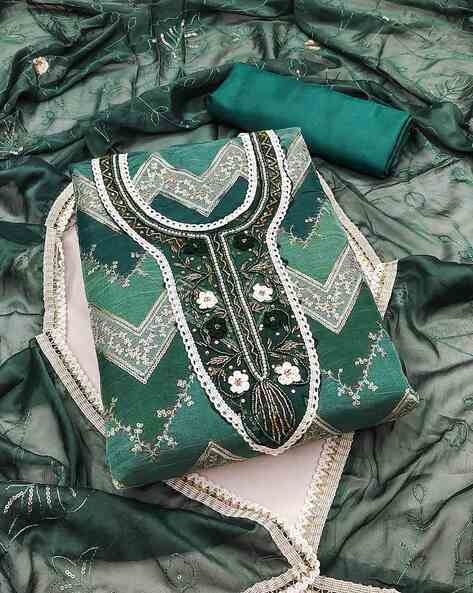 Women Embellished Unstitched Dress Material Price in India