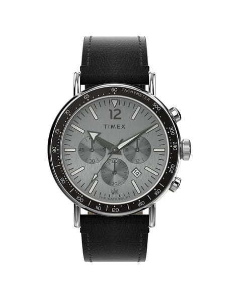 Timex Men Chronograph Watch with Leather Strap-TW2W47400UJ