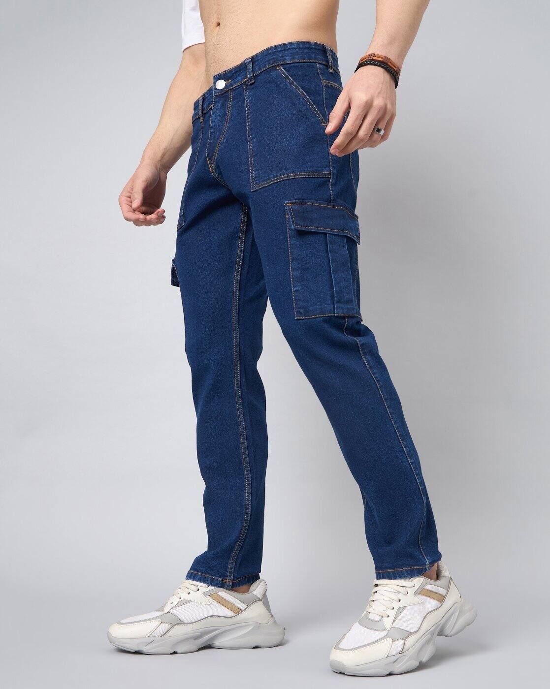Buy STUDIO NEXX Men Relaxed Fit Jeans Flap Pockets Online | Ajio.com