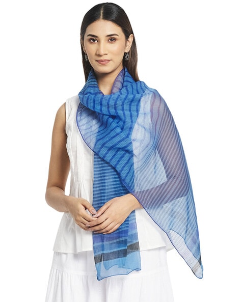 Striped Stole with Stitched Edeges Price in India