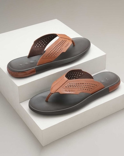 Ruosh Men Perforated Slip-On Sandals