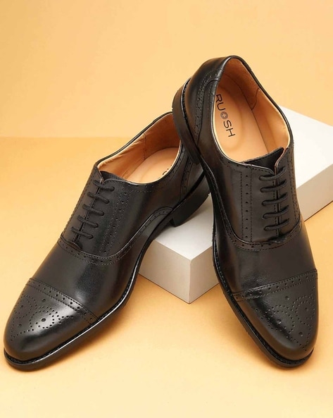 Men Genuine Leather Wingtip Oxfords