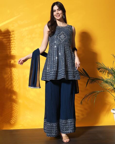 Buy Blue Kurta Suit Sets for Women by CHHABRA 555 Online | Ajio.com