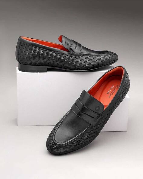 RUOSH Men Basket-Weave Penny Loafers