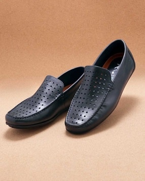 Men Low-Top Genuine Leather Driver Shoes-image-38