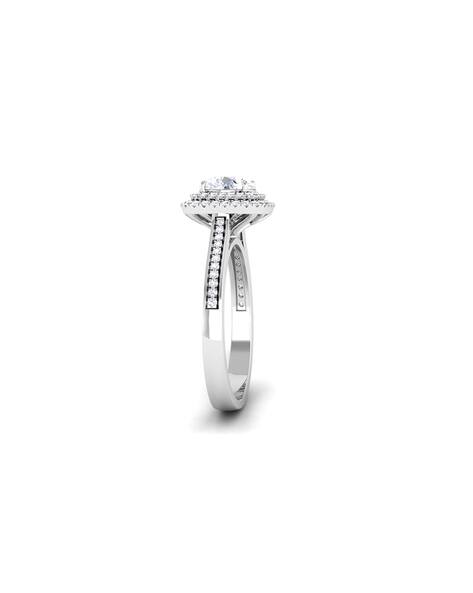 Avsar Women White Gold American Diamond-Studded Gauri Ring