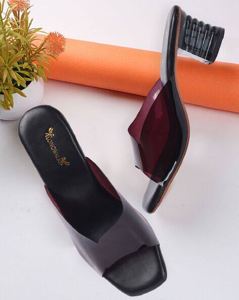CREATTOES Women Open-Toe Chunky Heeled Sandals