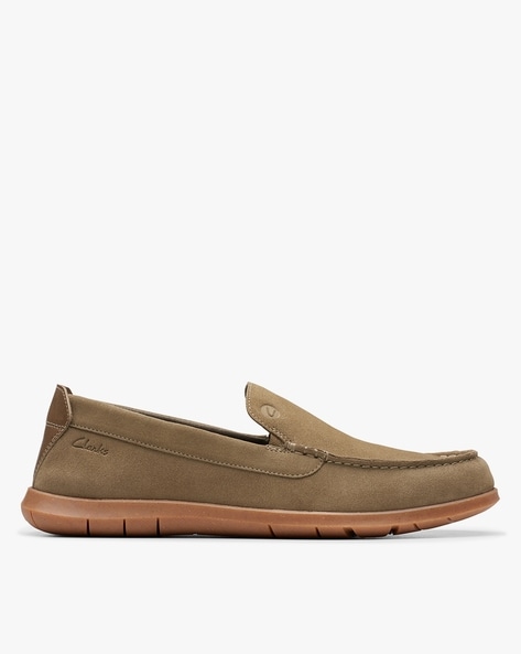 Clarks suede slip on loafers hotsell