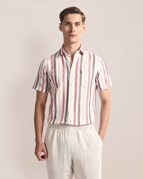 Men Vertical Striped Slim Fit Shirt