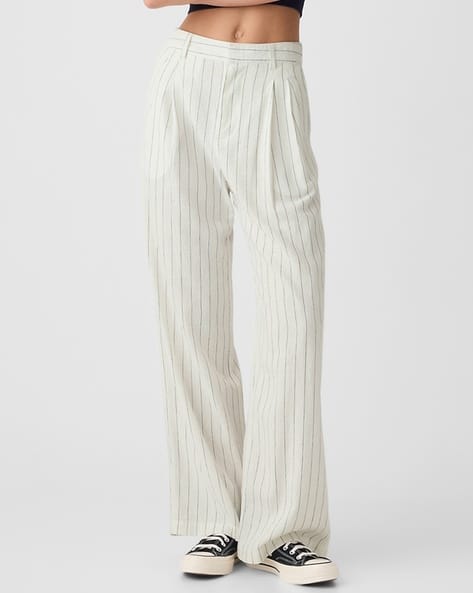 Buy White Trousers Pants for Women by GAP Online - Main Image