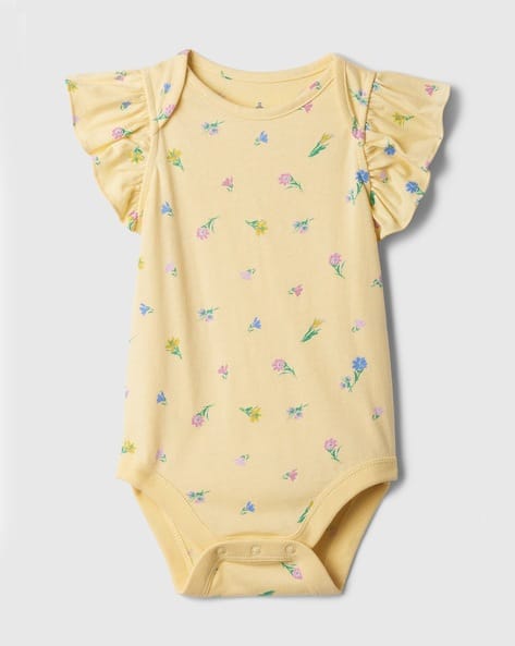 Gap Kids Floral Print Short-Sleeve Knitted Bodysuit