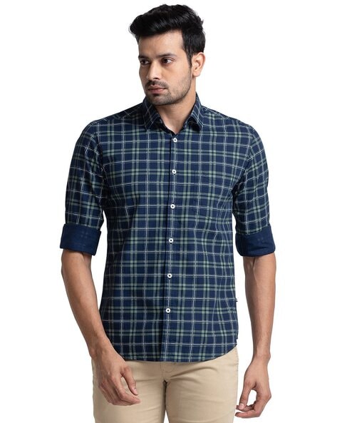 Parx Men Checked Slim Fit Shirt