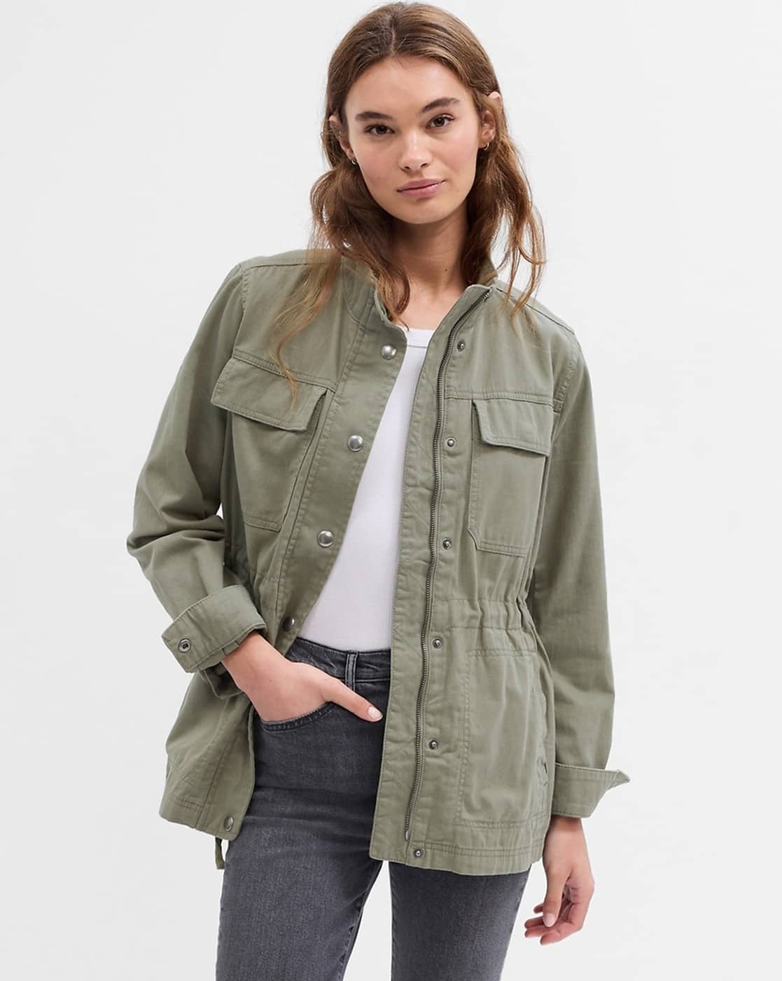 Buy Olive Green Jackets & Coats for Women by GAP Online | Ajio.com