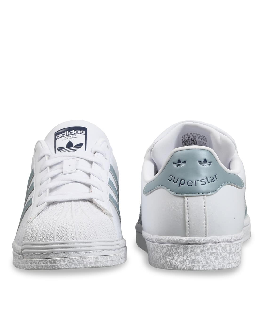 Buy Adidas Originals Women Superstar Lace-Up Sneakers | White & Grey Color  Women | AJIO LUXE
