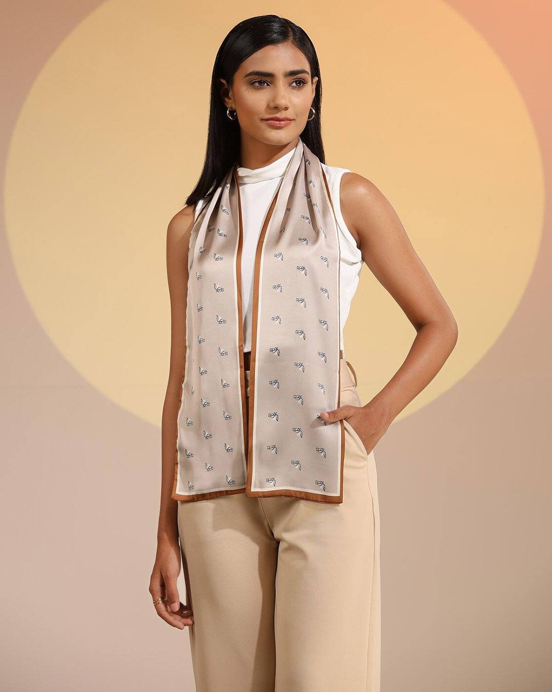 Buy Beige Stoles Scarves for Women by Dusala Online