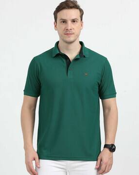 stellers Men Regular Fit Polo T-Shirt with Logo Print-picture-44