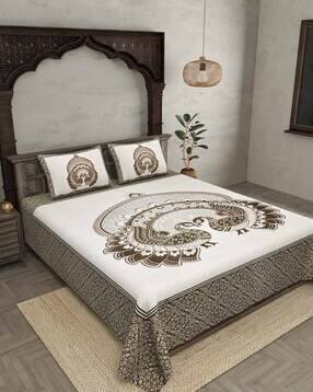 jaipur fabric 153 GSM Printed Double Bedsheet with Pillow Covers-picture-41