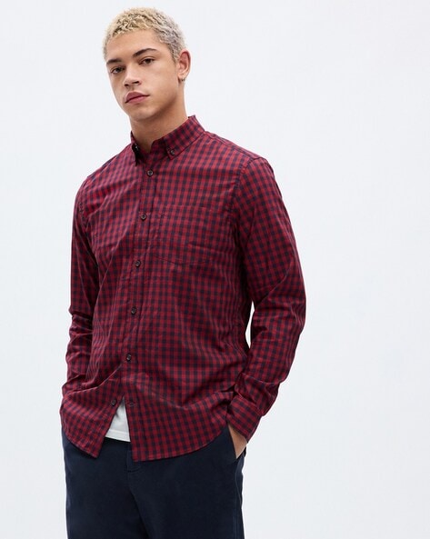 Gap Men Checked Regular Fit Shirt