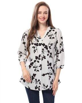 meher impex Women Leaf Print Relaxed Fit Tunic-picture-40