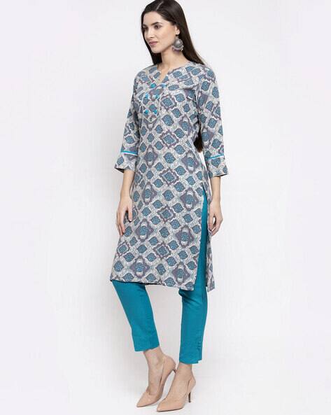 Indibelle Abstract Print Straight Kurta