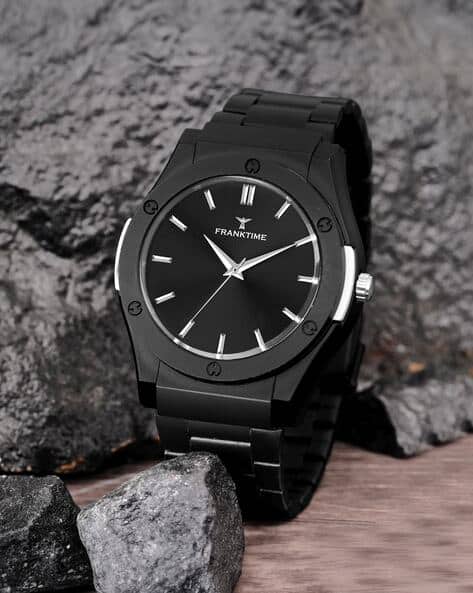 Frank Time Men Stainless Steel Analogue Watch-FT-0032 BLK