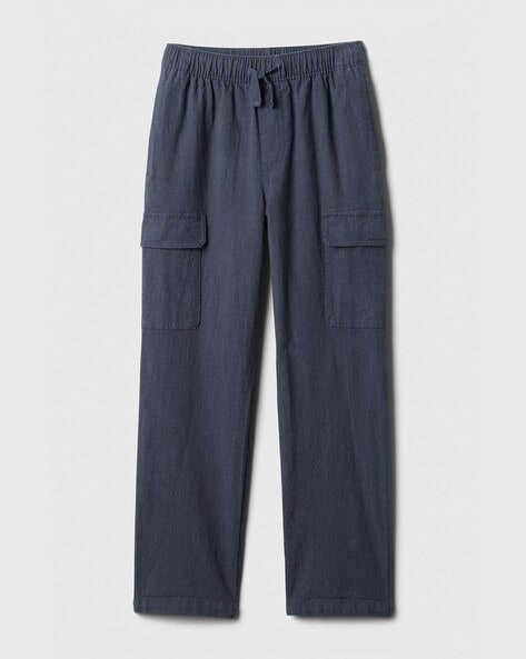 Linen Blend Pull-On Cargo Pants