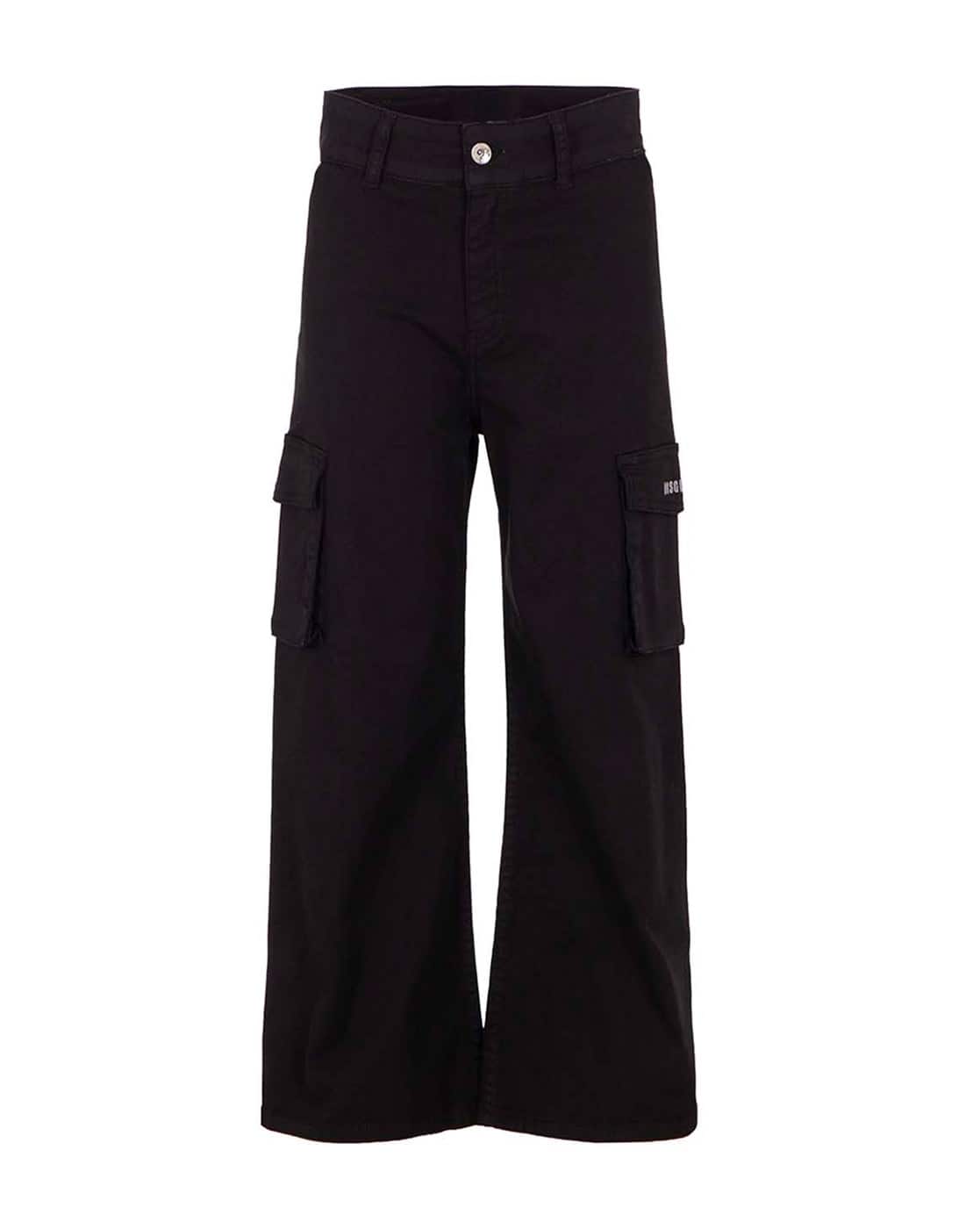 【送料&関税込】MSGM Relaxed Fit Trousers -1117Wx1400H-467317981-black-