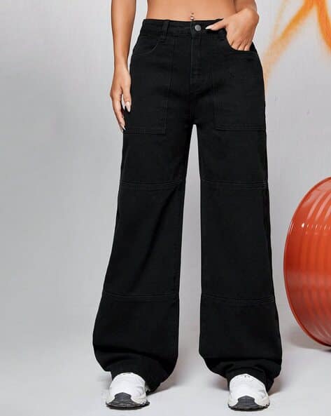 Women Lightly Washed Baggy Jeans