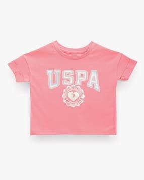 u.s. polo assn. Girls Brand Print Regular Fit Crew-Neck T-Shirt-picture-10