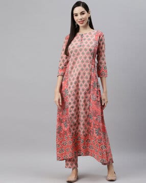 indibelle Floral Print A-line Kurta-picture-33