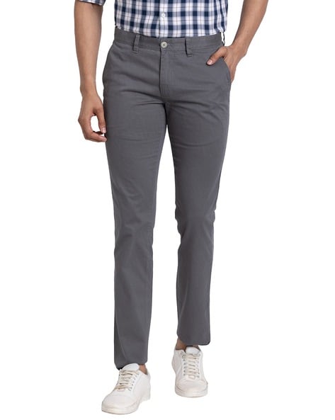 Parx Men Slim Fit Flat-Front Chinos