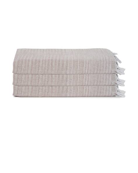KLOTTHE Set of 3 Striped Pure Cotton Bath Towels 59" x 29"