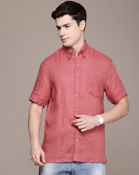 slim fit dress slacks Rose Gold Color Cotton Satin Shirt For Men – Punekar Cotton main image 0