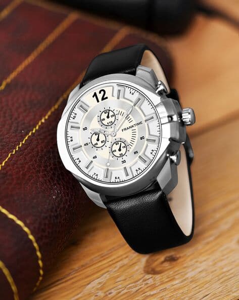 Chronograph Watch with Leather Strap