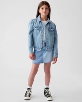 gap kids Girls Patchwork Detail Denim Skirt-picture-33