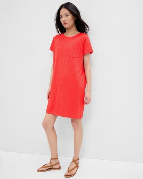 strapless open back dress Gap Kids Kids Vintage Soft Logo Sweatshirt Dress Red Delicious main image 0